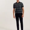 Levers Ombre Jacquard Zip Neck Polo Shirt