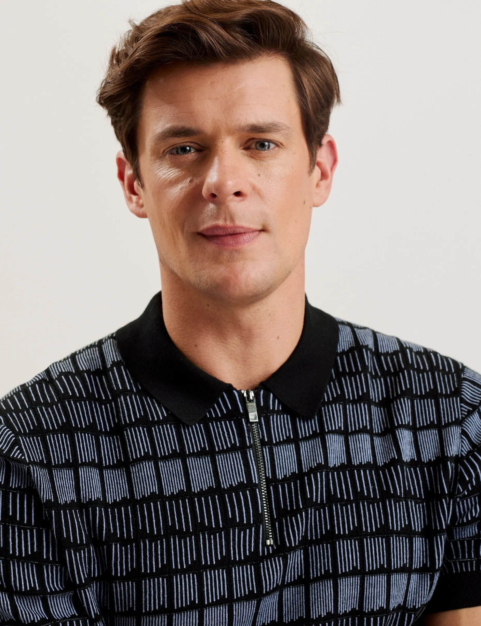 levers_ombre_jacquard_zip_1.webp Levers Ombre Jacquard Zip Neck Polo Shirt