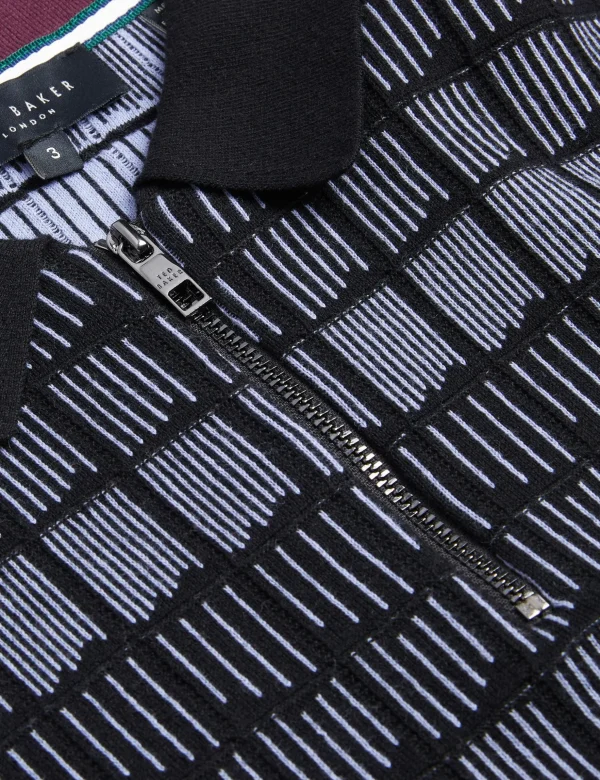 Levers Ombre Jacquard Zip Neck Polo Shirt