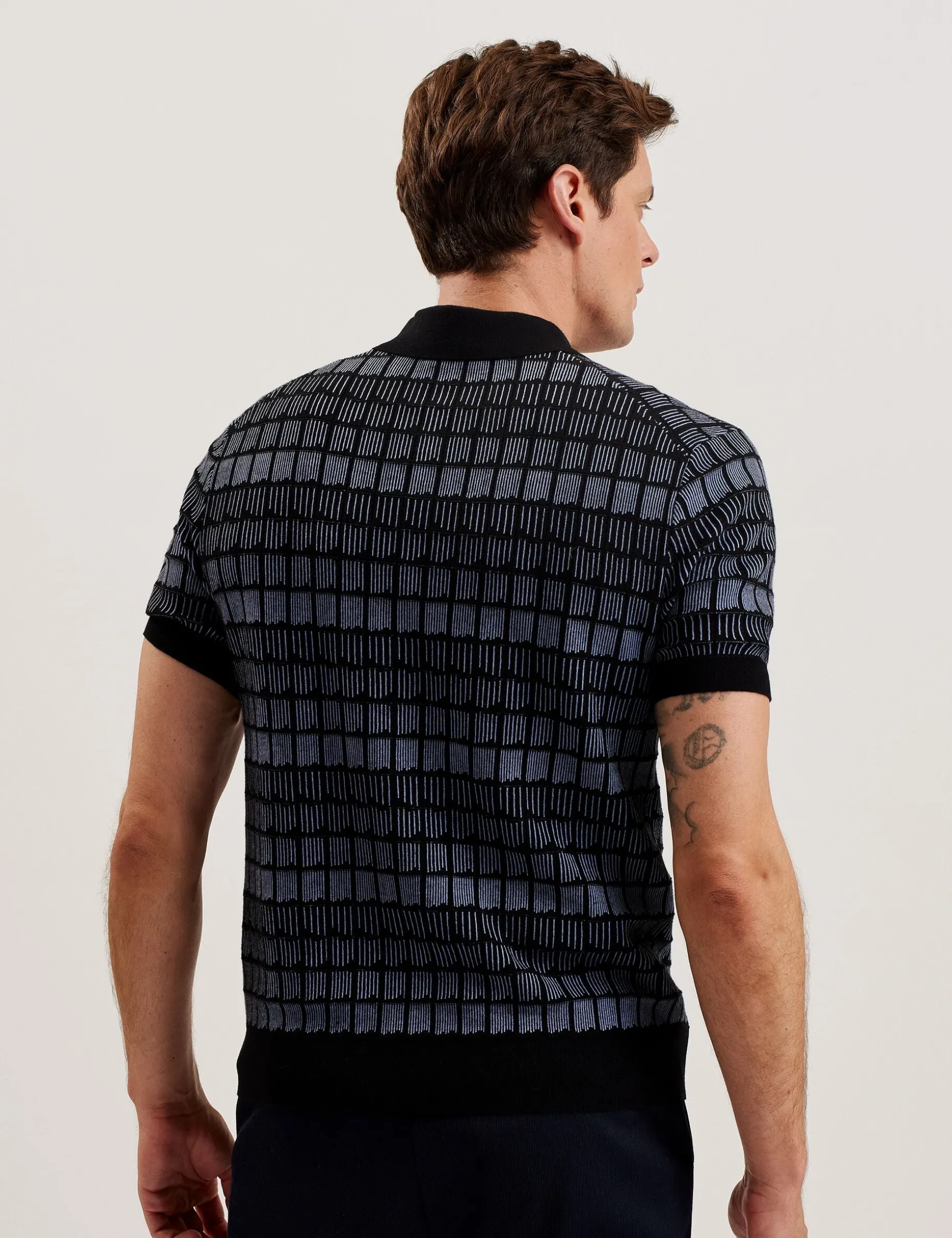 levers_ombre_jacquard_zip_4.webp Levers Ombre Jacquard Zip Neck Polo Shirt