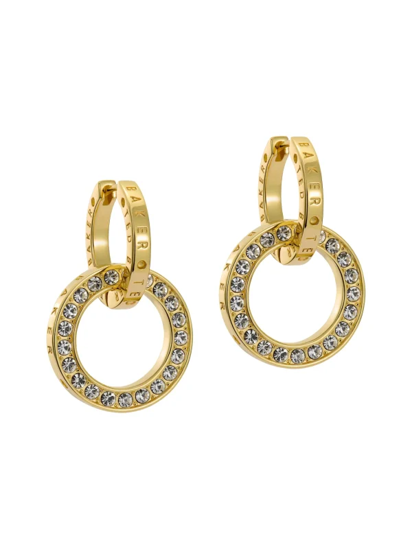 Lina Double Link Crystal Drop Earrings