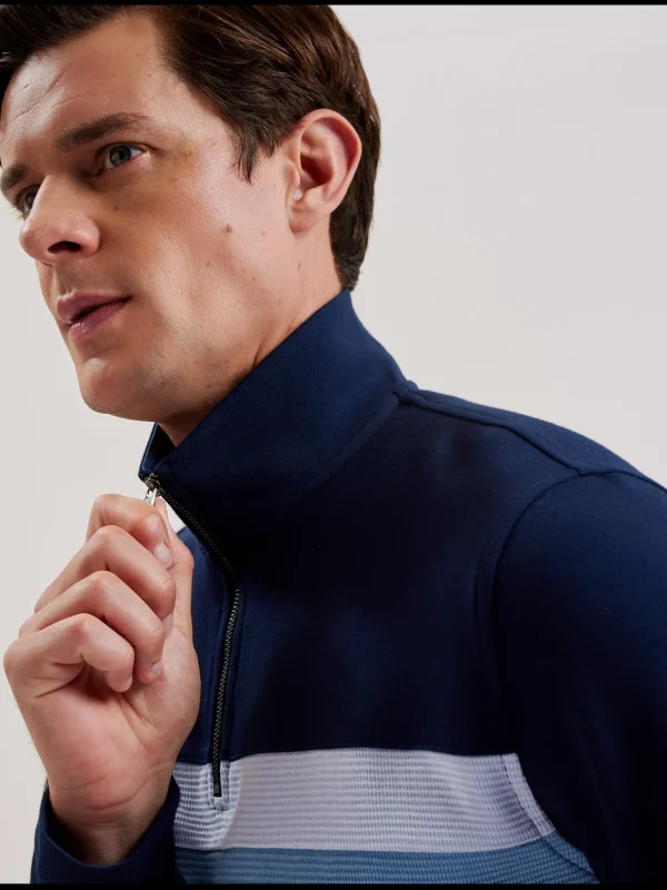 Longman Ombre Stripe Half-Zip Sweatshirt