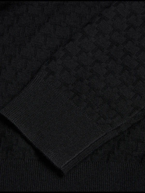 Loular Textured T Knit Wool Blend Hoodie