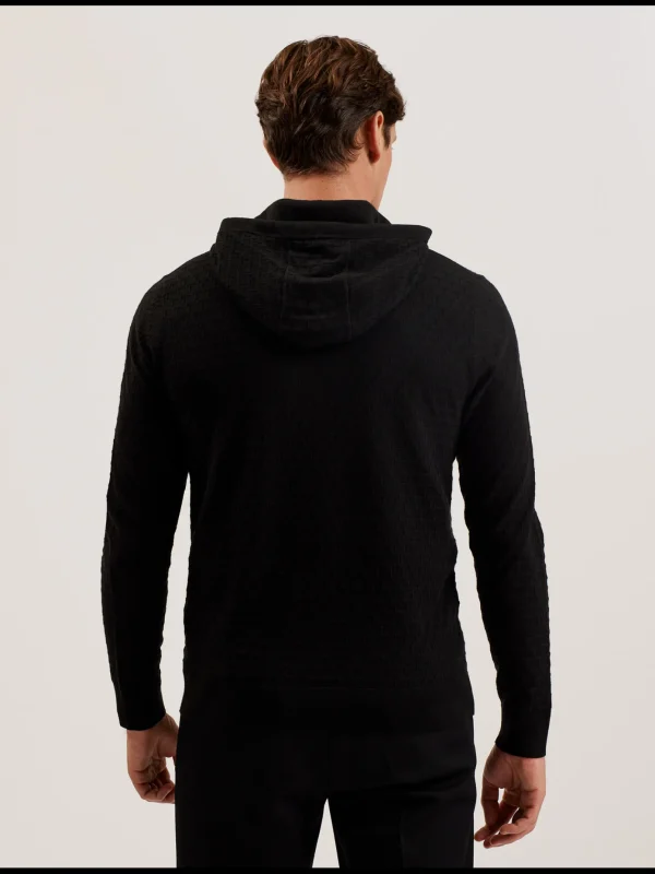 Loular Textured T Knit Wool Blend Hoodie
