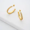 Mellia Medium Double Crystal Hoop Earrings