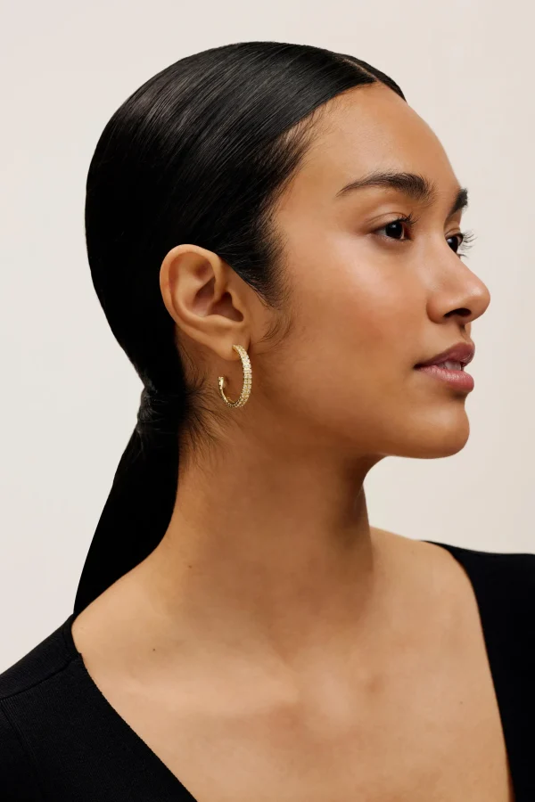 Mellia Medium Double Crystal Hoop Earrings