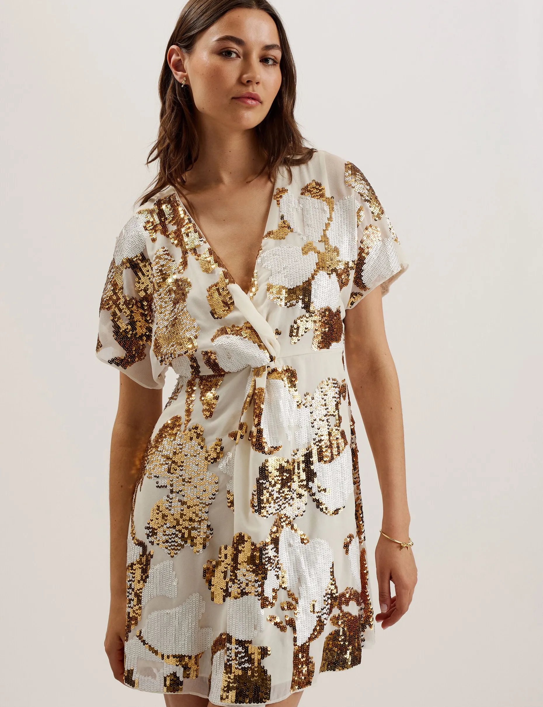 noosh_knot_front_vneck_se_1.webp Noosh Knot Front V-Neck Sequin Mini Dress