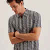 Octon Geo Stripe Zip Neck Polo Shirt