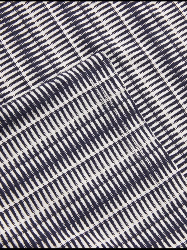 Octon Geo Stripe Zip Neck Polo Shirt