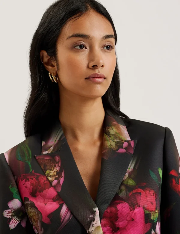 Okuni Fitted Floral Print Tailored Jacket