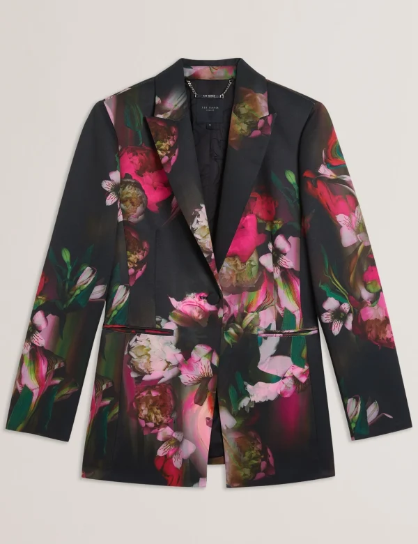 Okuni Fitted Floral Print Tailored Jacket