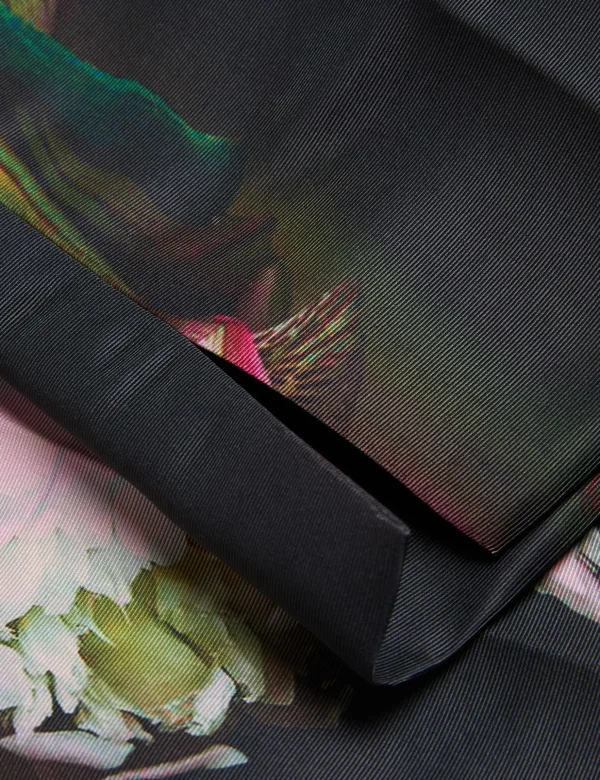 Okunit Tapered Leg Floral Print Tailored Trousers