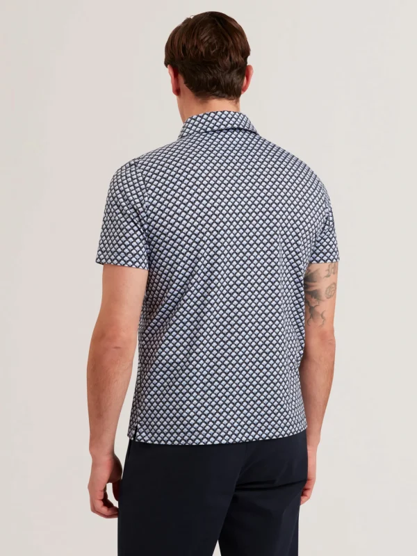 Ounslo Short Sleeve Regular Fit Printed Zip Polo
