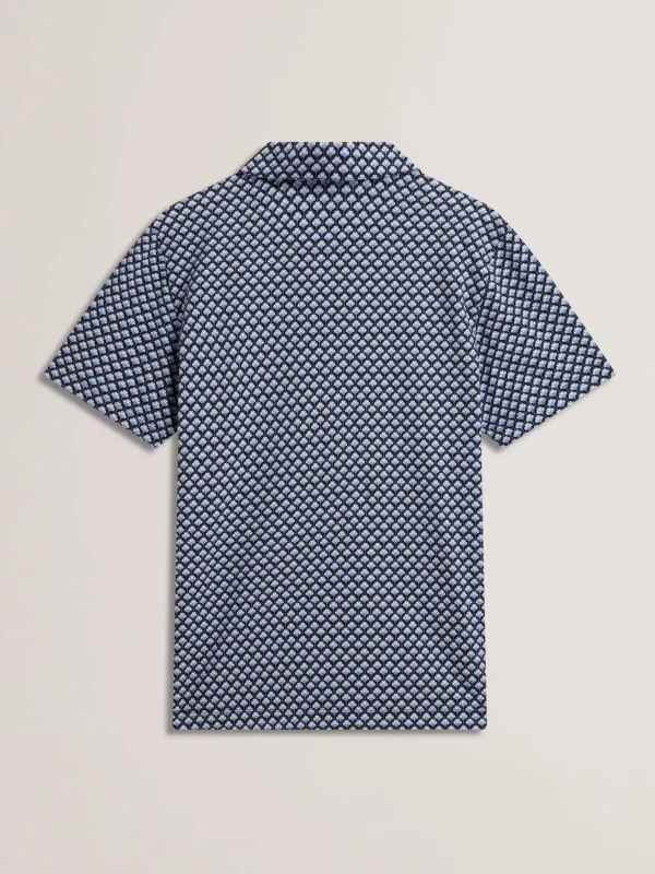 Ounslo Short Sleeve Regular Fit Printed Zip Polo