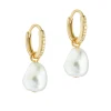 Periaa Pearl Drop Pendant Huggie Earrings