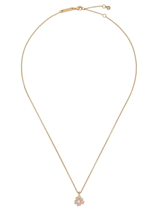 Petiies Painted Flower Pendant Necklace