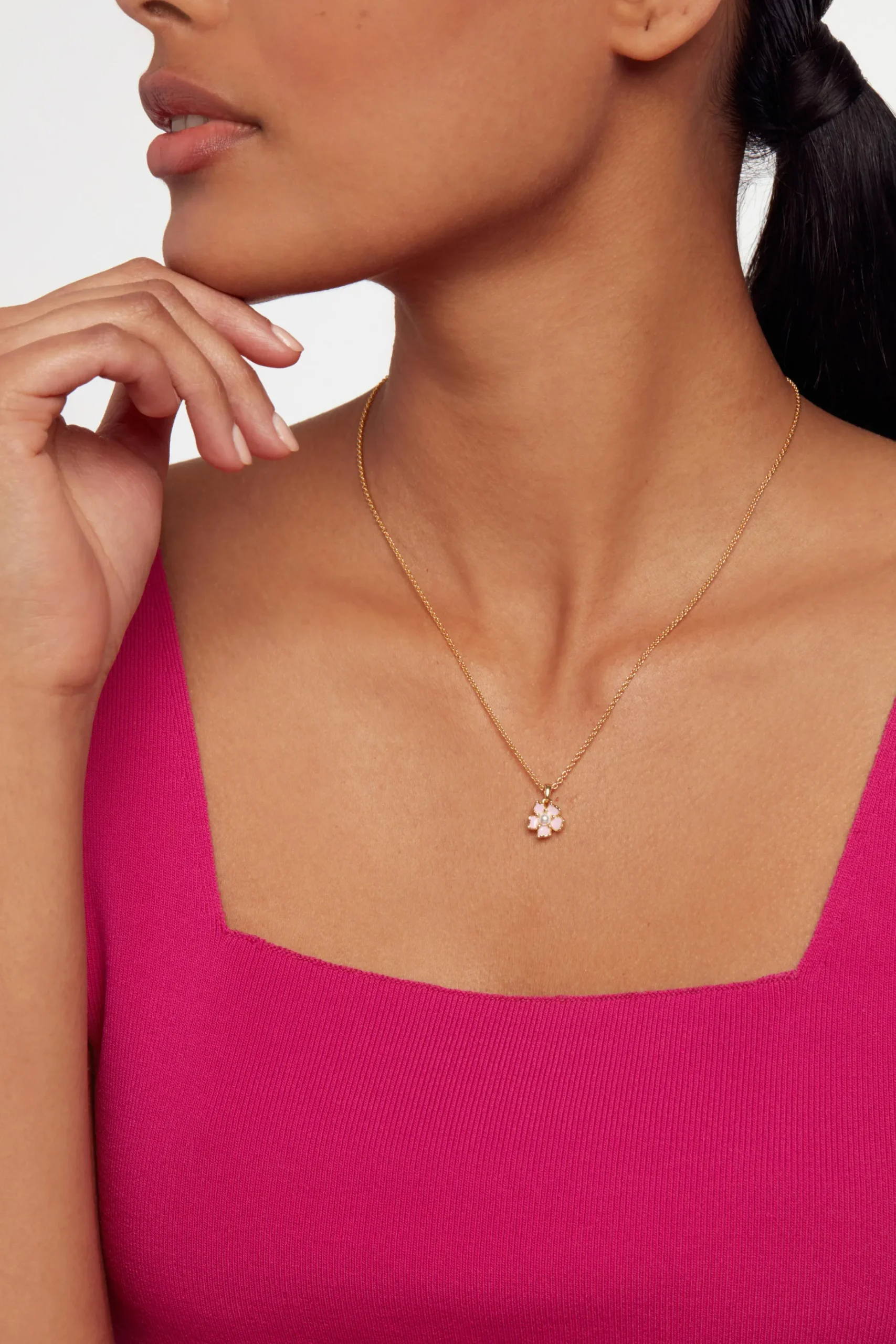 petiies__painted_flower_p_1.webp Petiies Painted Flower Pendant Necklace