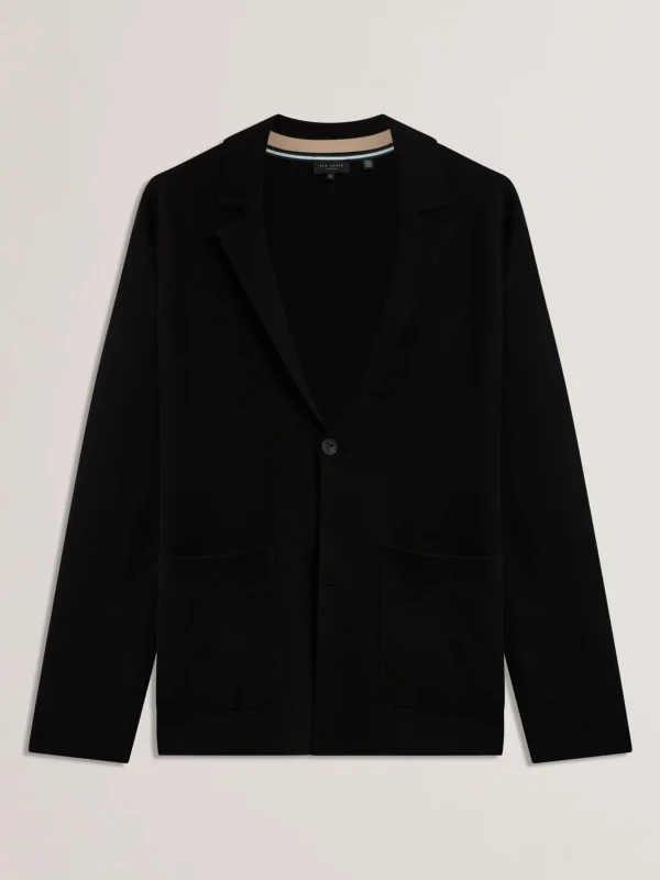 Petres Long Sleeve Single Breasted Knitted Blazer