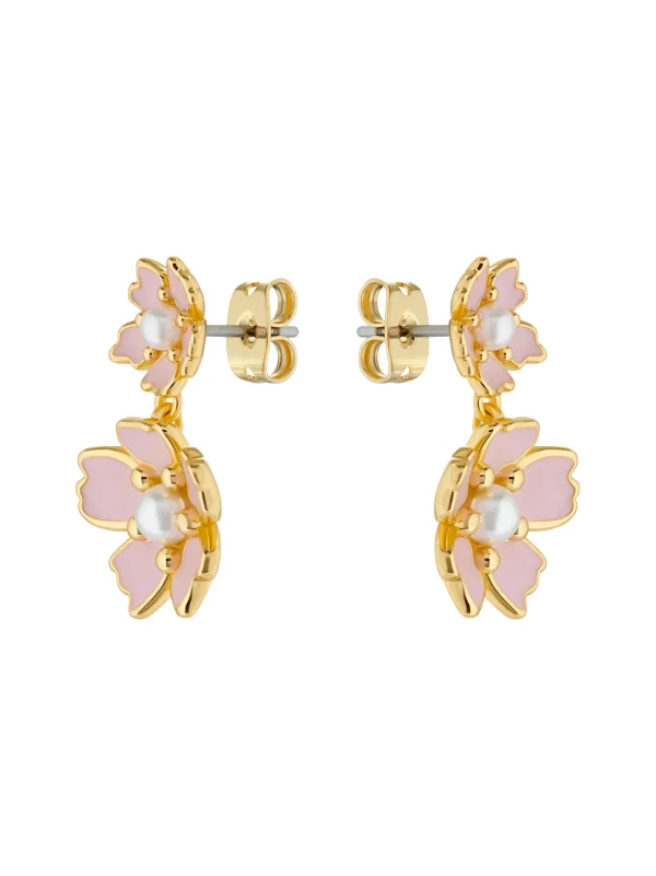 Pettina Painted Flower Drop Earrings