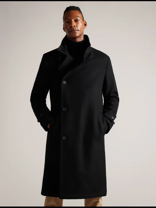 Radford Longline Funnel Neck Wool Wrap Coat