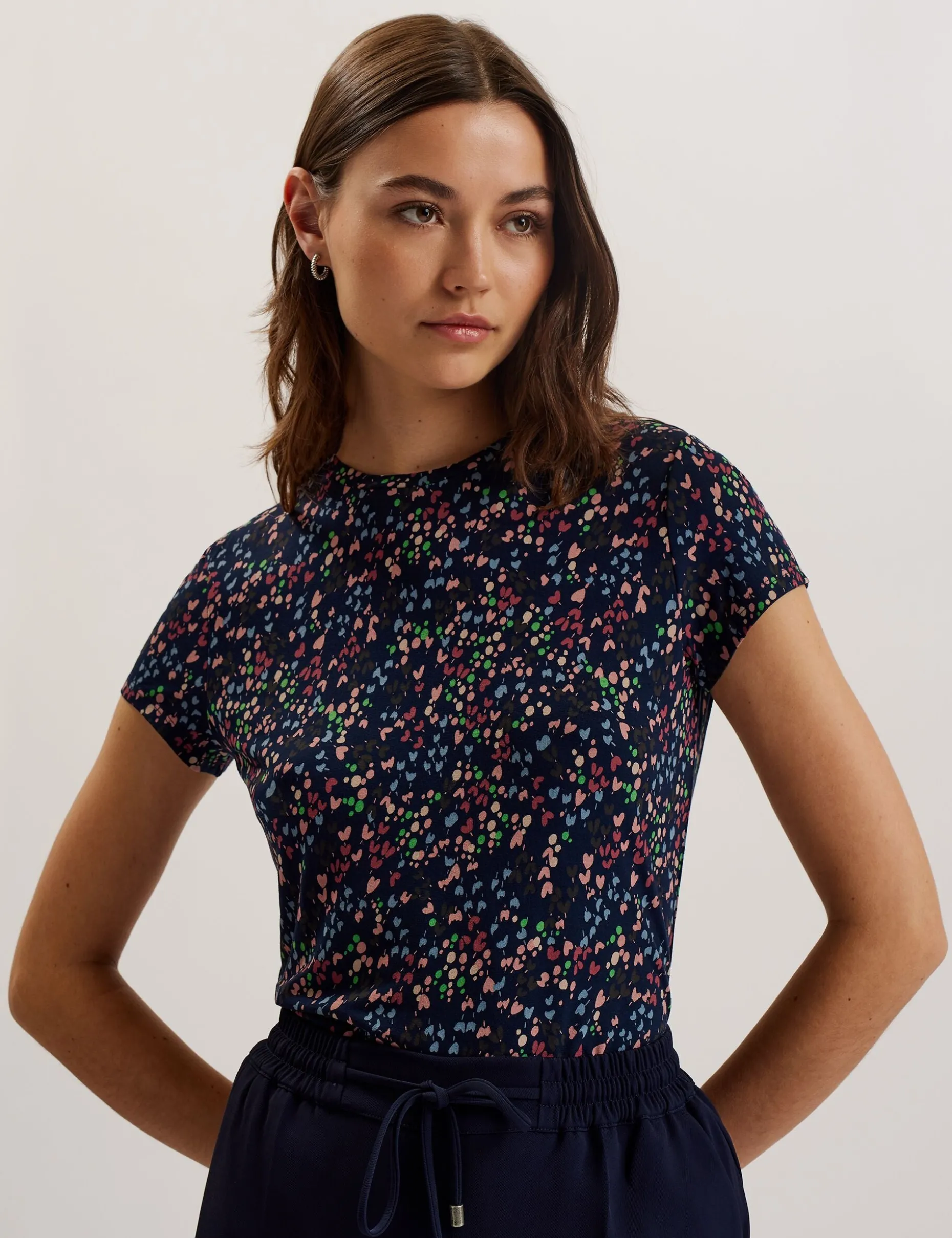 remanaa_heart_printed_fit_0.webp Remanaa Heart Printed Fitted Tee