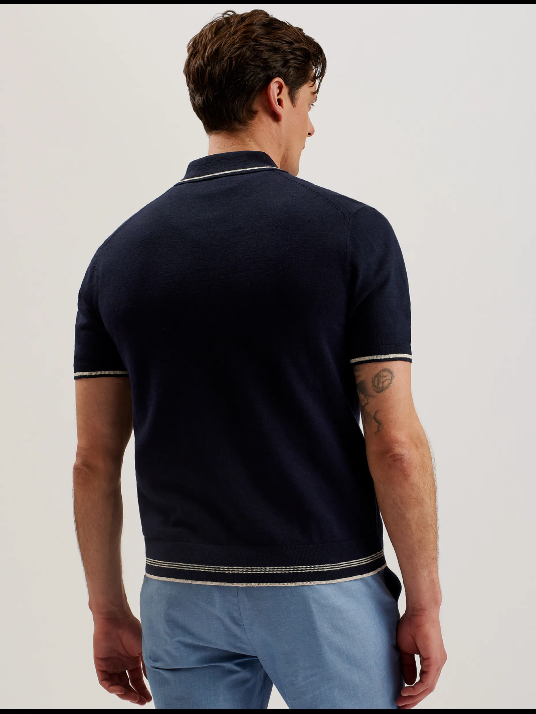 rojor_short_sleeve_zip_th_4.webp Rojor Short Sleeve Zip Through Textured Front Polo