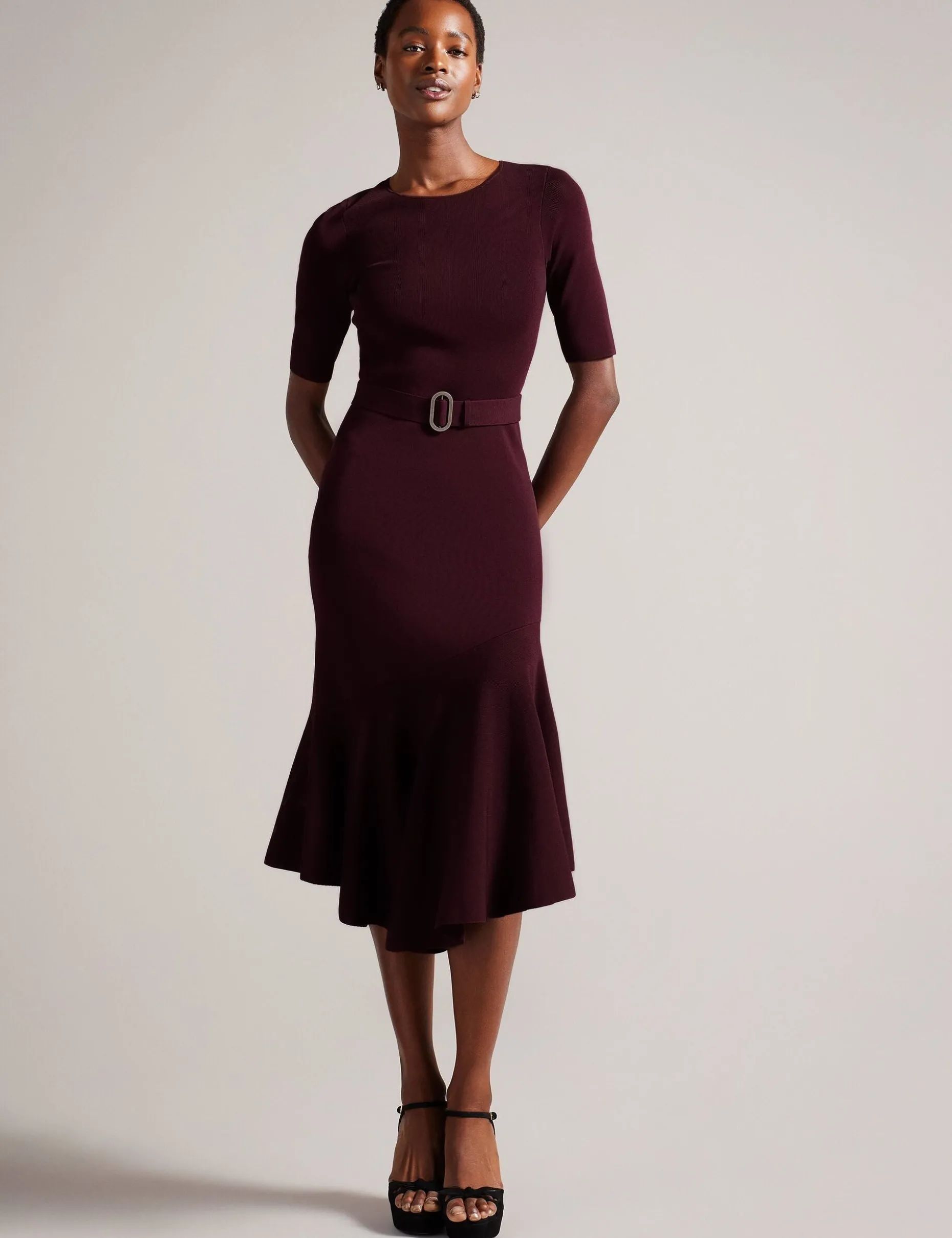 samalee_flippy_hem_knitte_0.webp Samalee Flippy Hem Knitted Midi Dress With Belt