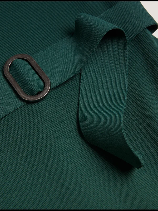 Samalee Flippy Hem Knitted Midi Dress With Belt