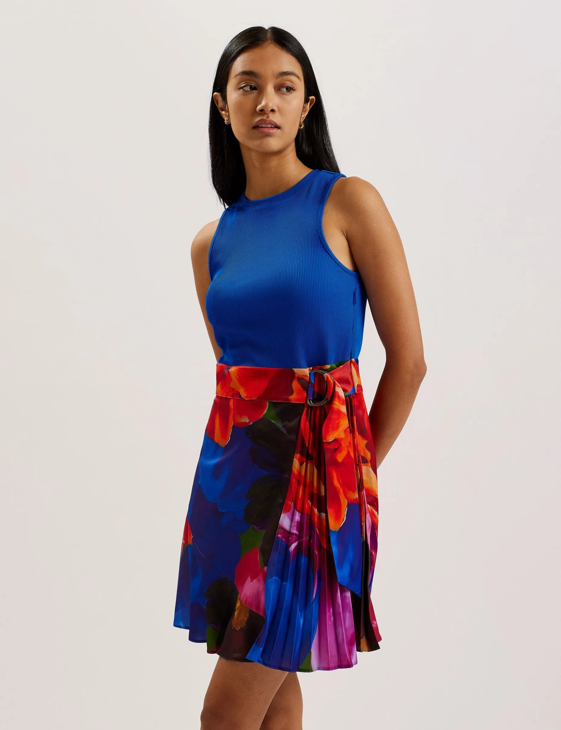 sandiyy_printed_pleated_m_3.webp Sandiyy Printed Pleated Mini Dress with Knit Bodice
