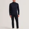 Simonea Textured Panel Half-Zip Modal Sweatshirt
