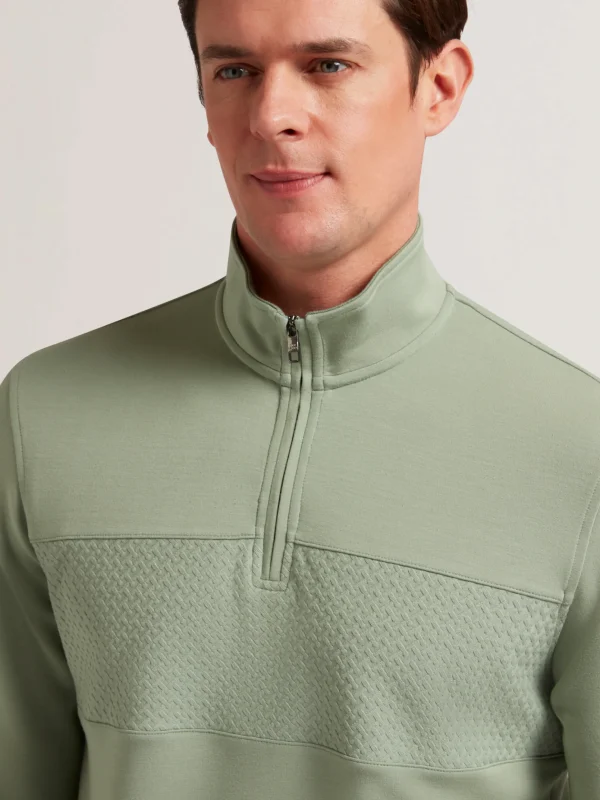 Simonea Textured Panel Half-Zip Modal Sweatshirt