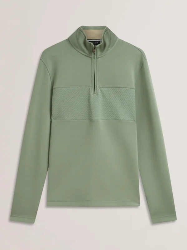 Simonea Textured Panel Half-Zip Modal Sweatshirt