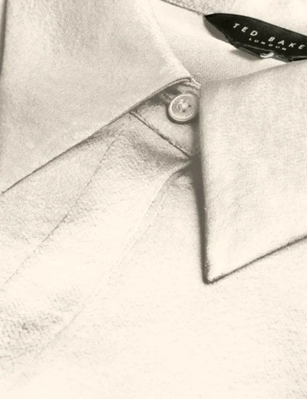 Sonora Satin Longline Covered Placket Blouse