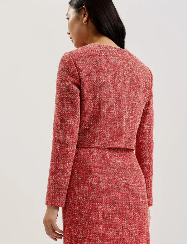 Sumi Cropped Boucle Round Neck Jacket