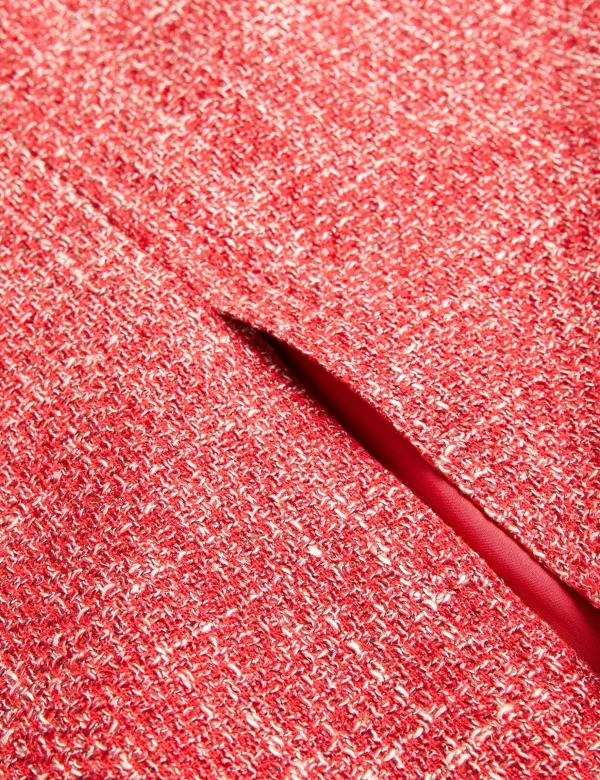 Sumis Tailored Boucle Midi Skirt With Front Slit