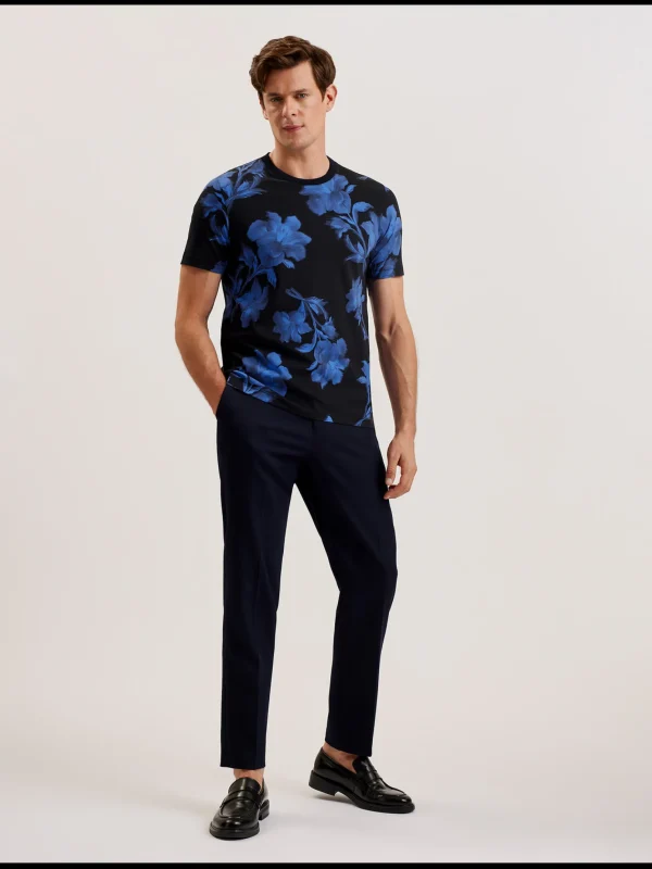 Vendis Contrast Floral Print Cotton T-Shirt