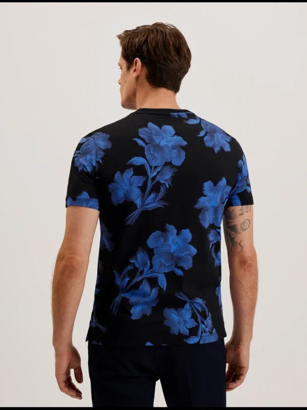Vendis Contrast Floral Print Cotton T-Shirt
