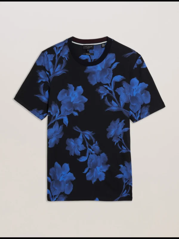 Vendis Contrast Floral Print Cotton T-Shirt